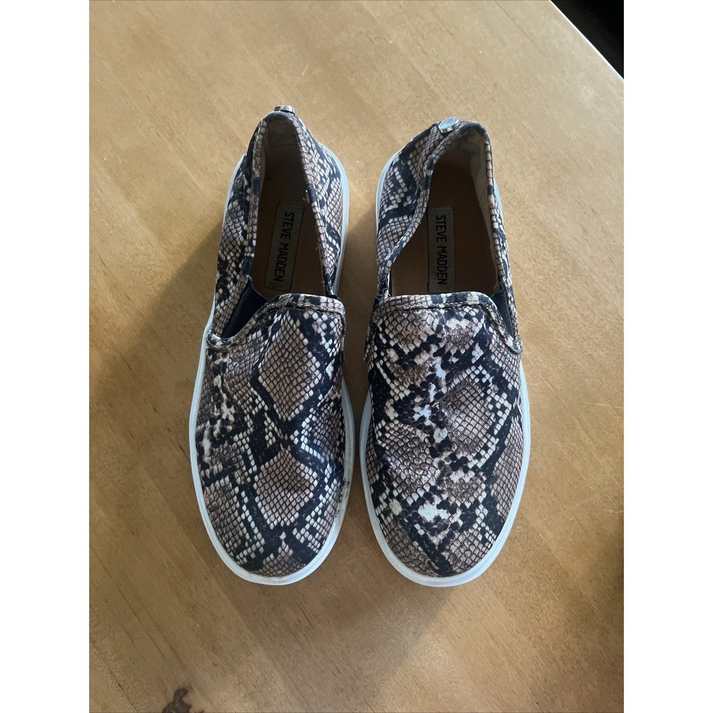 Steve Madden Fayna Slip On Stretch Sneakers Women's Sz 8‎ Soft Snake Skin Look